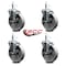 Service Caster Semi Steel Swvl Grip Ring Caster Set 4 w/3''Wheel&7/16''Stem-4 Swvl w/Top Lck BRK, 4PK SCC-GR20S514-SSS-TLB-716138-4 - alternate 3